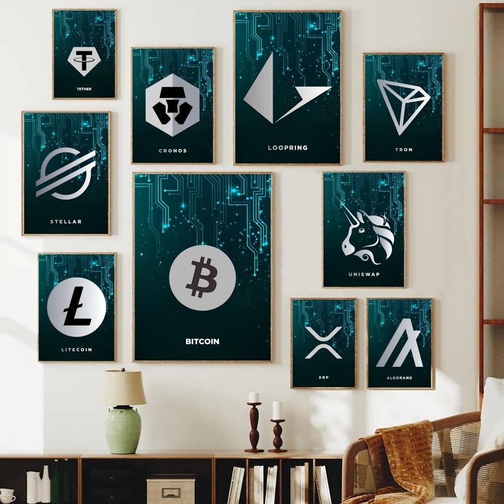The Office Tech - Tech Circuit Crypto Symbol Poster Digital